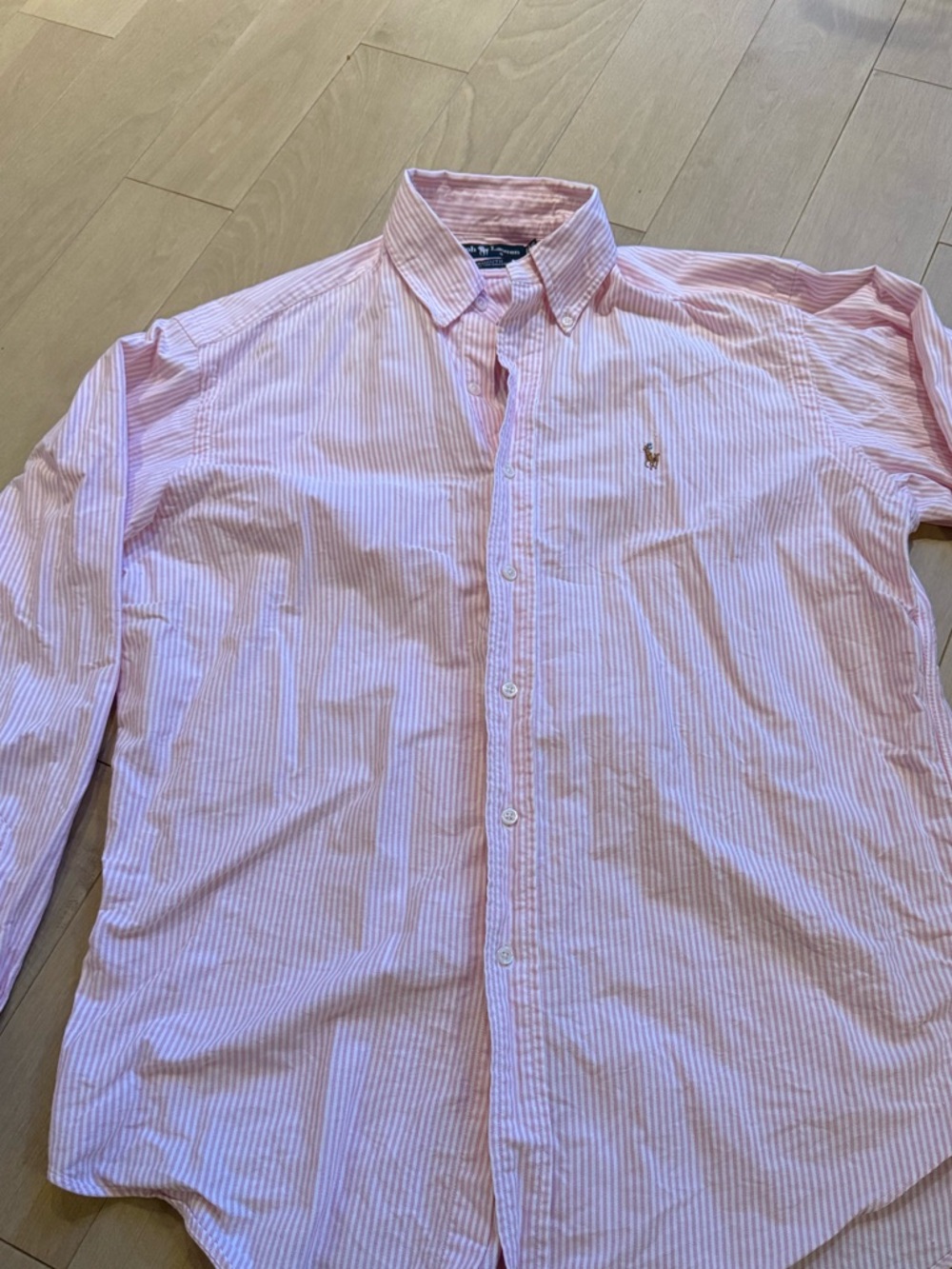 Ralph Lauren Pink & White Striped Oxford Button-Down Shirt